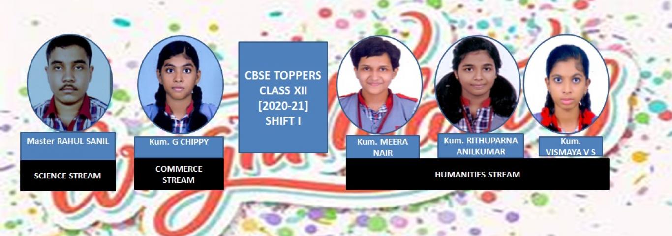 CBSE CLASS XII TOPPERS_SHIFT I